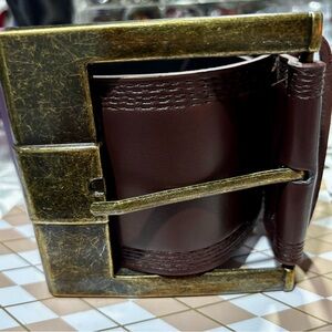 Vintage Brown Belt with Brass Buckle